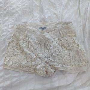 Ivory Lace Shorts